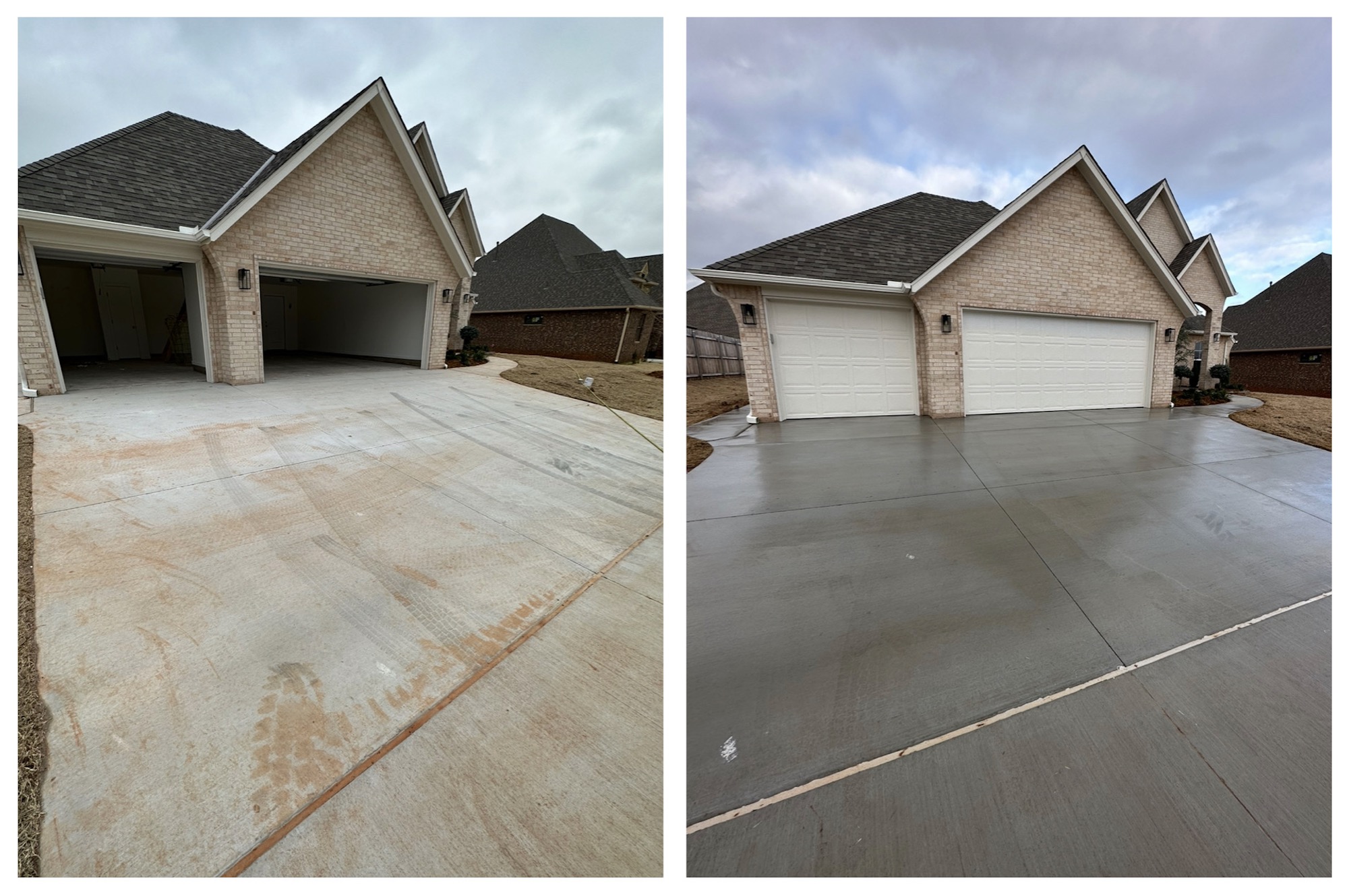 New Construction Residential Pressure Wash 100% Red Clay Removal in Edmond Oklahoma